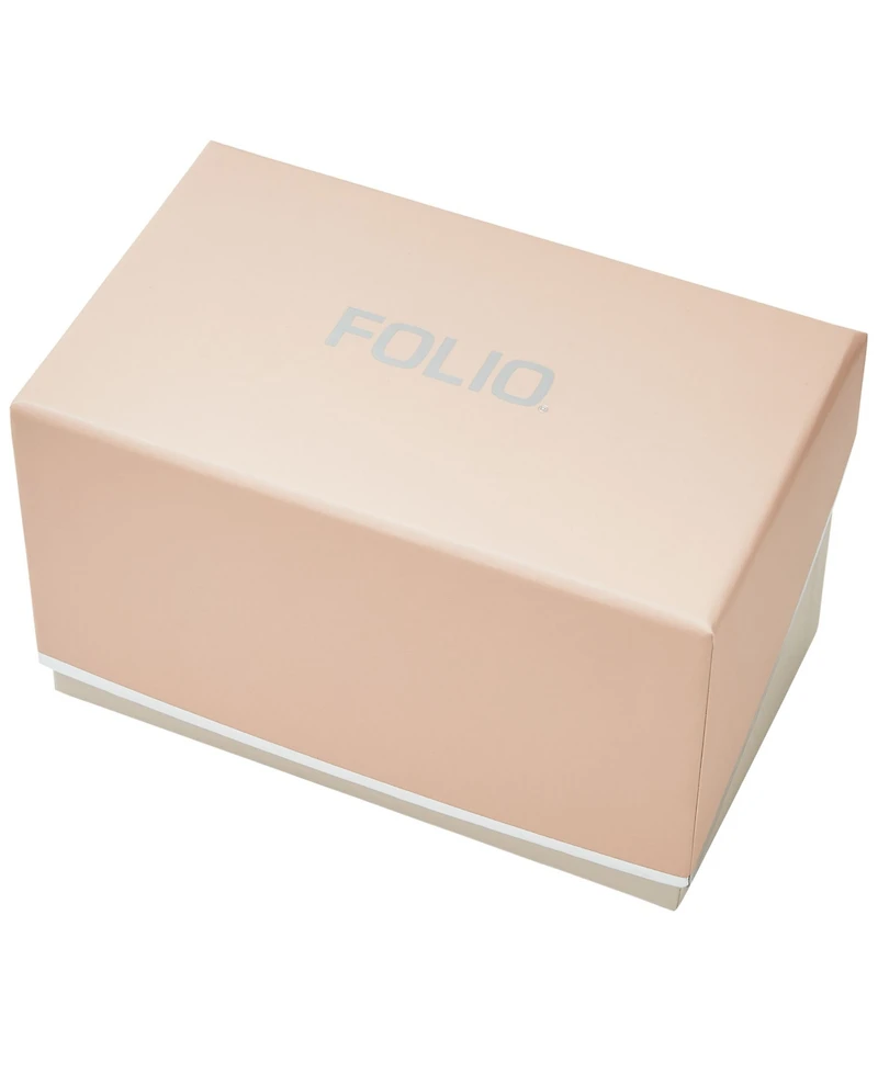 Folio Women's Quartz Three Hand Silver-Tone Alloy Watch 33mm, Gift Set