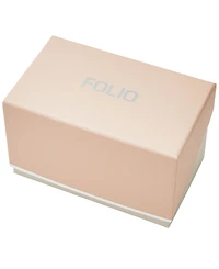 Folio Women's Quartz Three Hand Silver-Tone Alloy Watch 33mm, Gift Set
