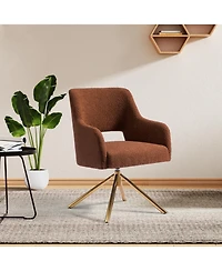 Mid-Century Modern Large Boucle Swivel Accent Arm Chair