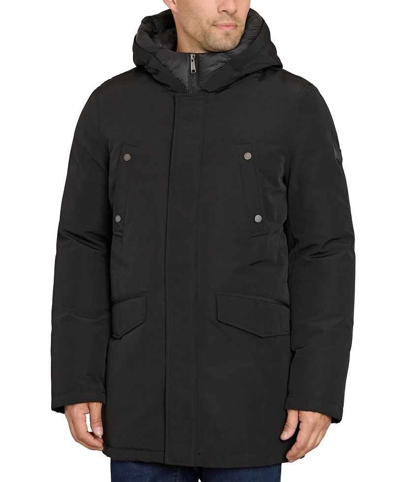 Sam Edelman Men's Three-Quarter Hooded Parka Coat