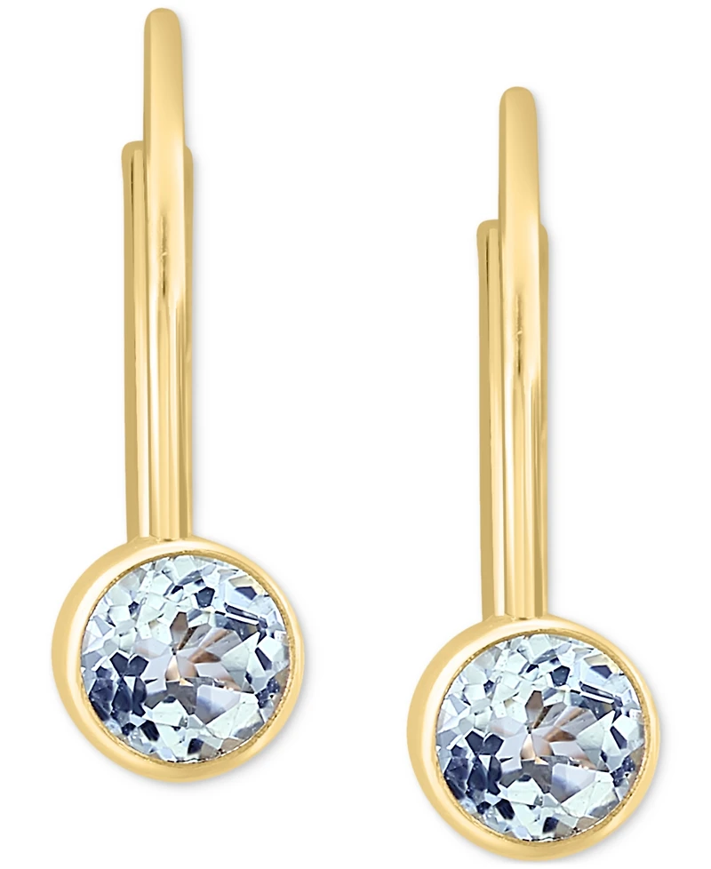 Effy Garnet Leverback Drop Earrings (1/2 ct. t.w.) in 14k Gold (Also available in Peridot, Blue Topaz, Citrine, and Amethyst)