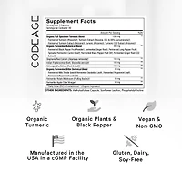 Codeage Organic Turmeric Supplement - 95% Curcumin Extract Pills