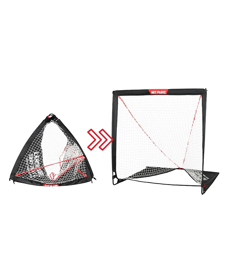 Net Playz Backyard Lacrosse Goal, Kids Backyard Training, Practice Exercise Portable Lacrosse Net, Equipment Gear, 4' x 4'