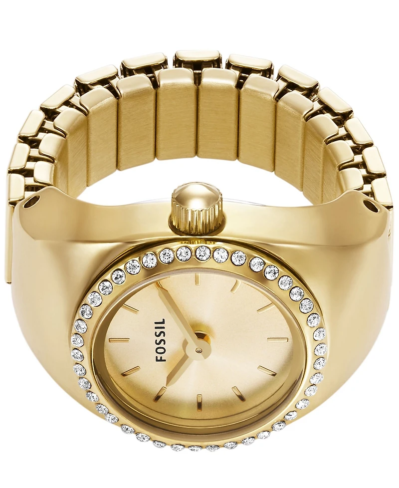 Fossil Women's Watch Ring Two-Hand Gold-Tone Stainless Steel 15mm