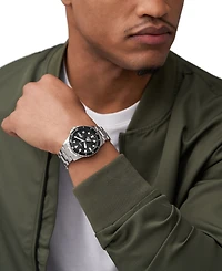 Fossil Men's Blue Dive Three-Hand Date Silver-Tone Stainless Steel Watch 42mm