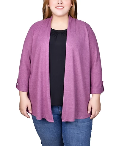 Ny Collection Plus 3/4 Sleeve Two One Top