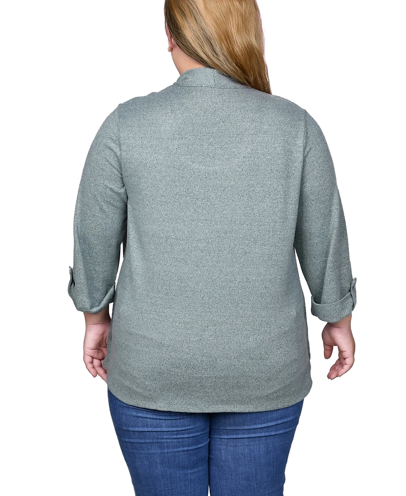 Ny Collection Plus 3/4 Sleeve Two One Top