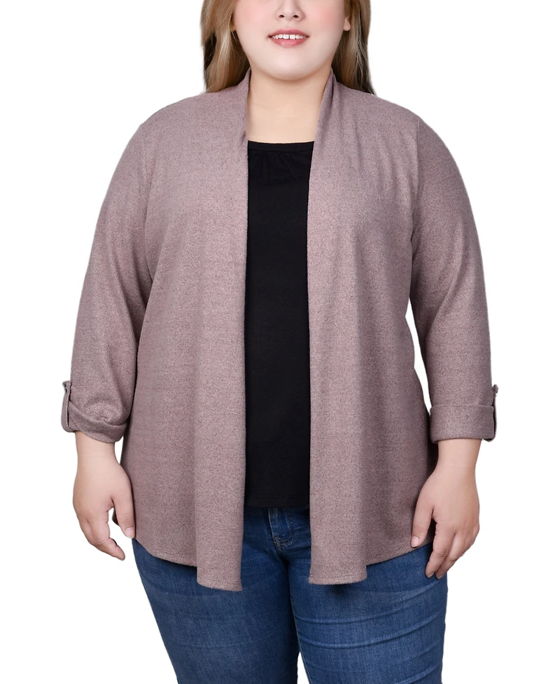 Ny Collection Plus Size 3/4 Sleeve Two in One Top