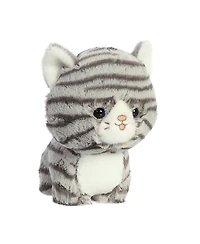 Aurora Small Tabby Teddy Pets Playful Plush Toy Grey 7"