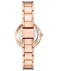 Nine West Women's Quartz Rose Gold-Tone Alloy Link Bracelet Watch, 36mm