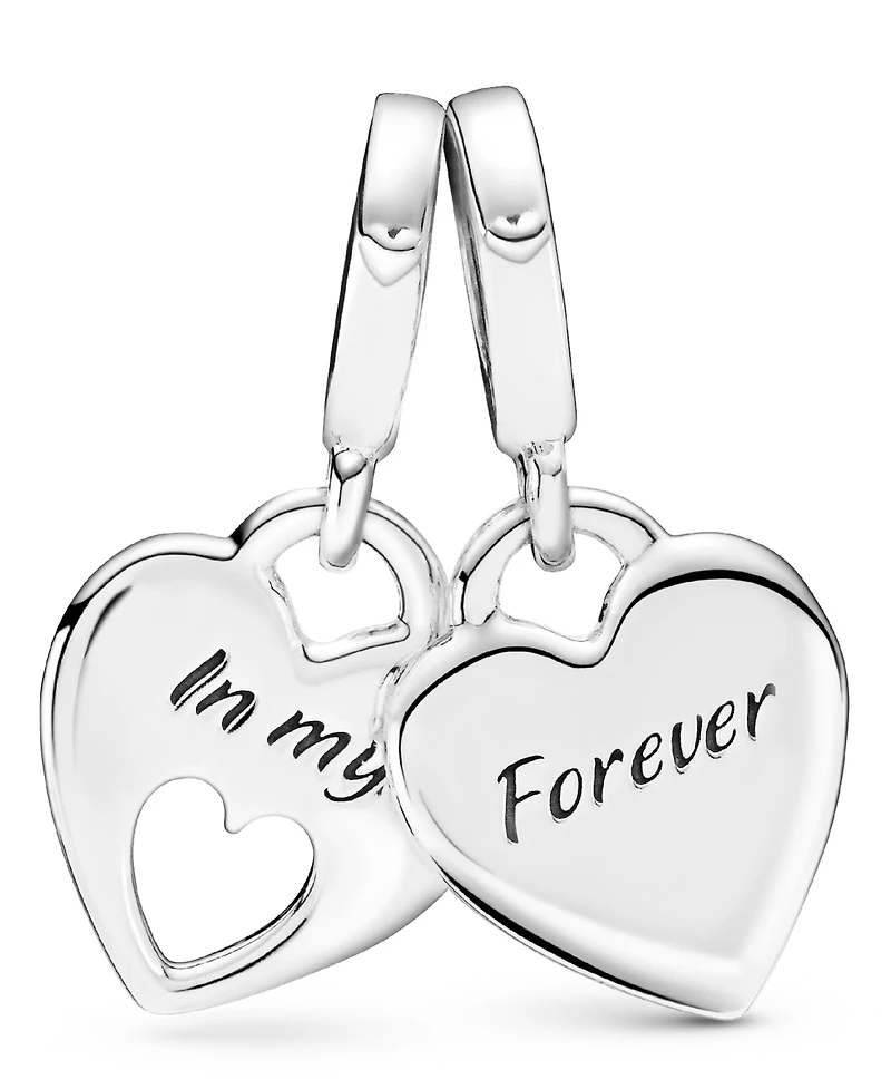 Pandora Sterling Silver Double Heart Split Dangle Charm