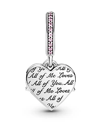 Pandora Mixed Stone Heart Mom Dangle Charm