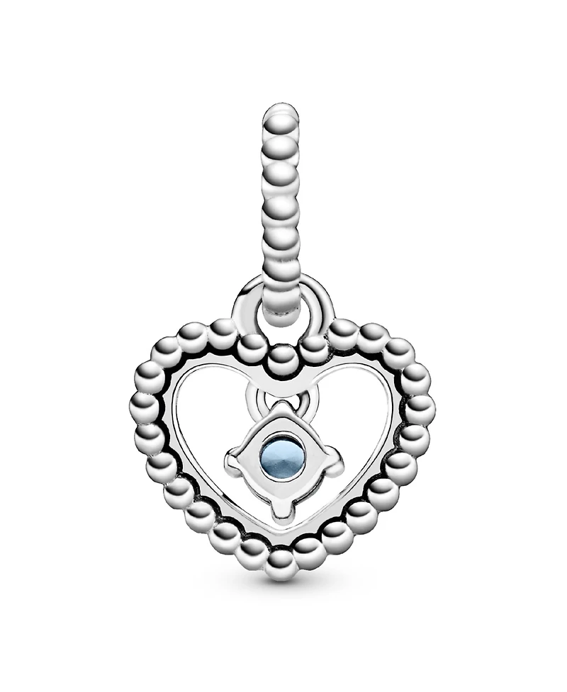 Birthstone Crystals Beaded Heart Dangle Charm