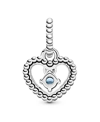 Birthstone Crystals Beaded Heart Dangle Charm