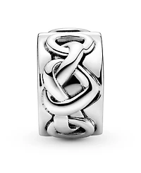 Pandora Sterling Silver Knotted Hearts Clip Charm
