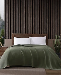 Eddie Bauer Solid Waffle Cotton Reversible Blanket, Full/Queen