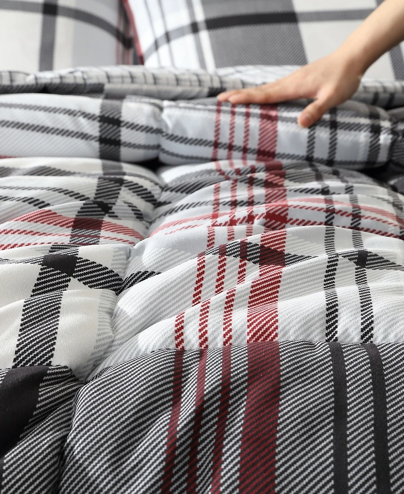 Eddie Bauer Normandy Plaid Micro Suede Down Alternative Reversible Piece Comforter Set