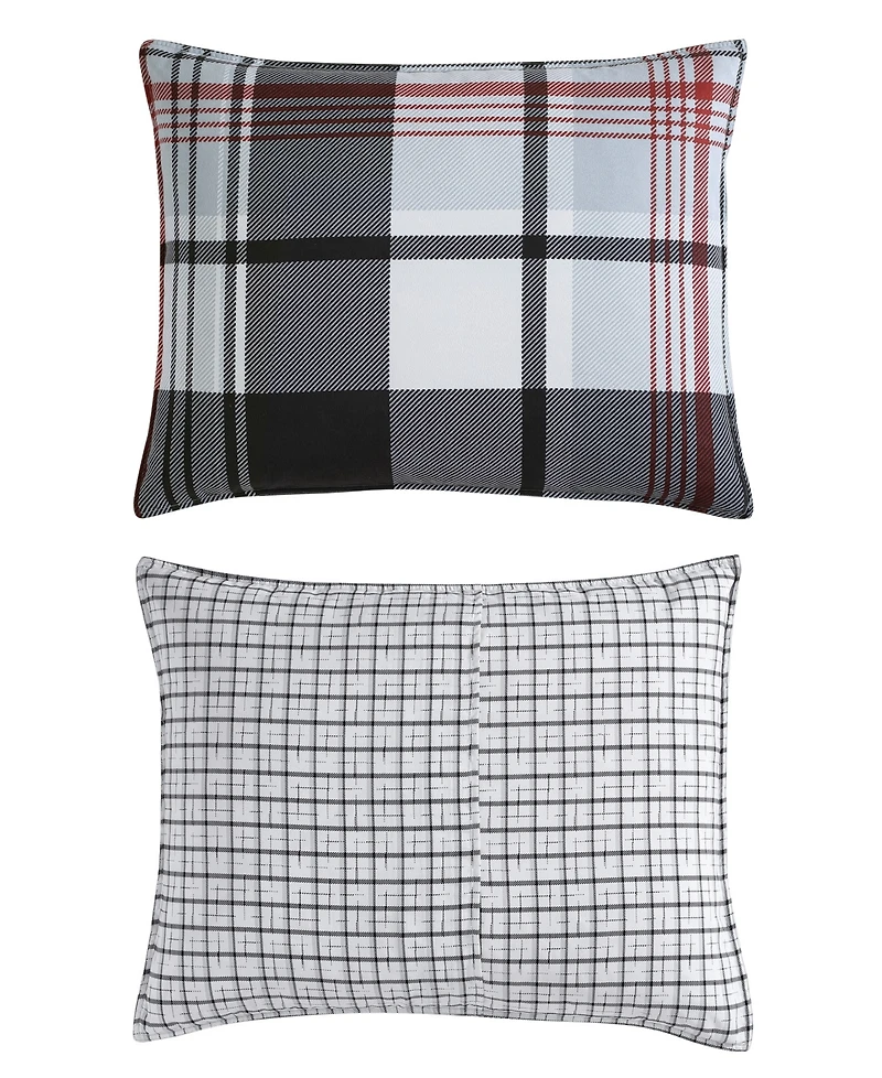 Closeout! Eddie Bauer Normandy Plaid Micro Suede Reversible Piece Duvet Cover Set