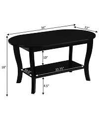 Convenience Concepts 36" Medium-Density Fiberboard American Heritage Oval Coffee Table