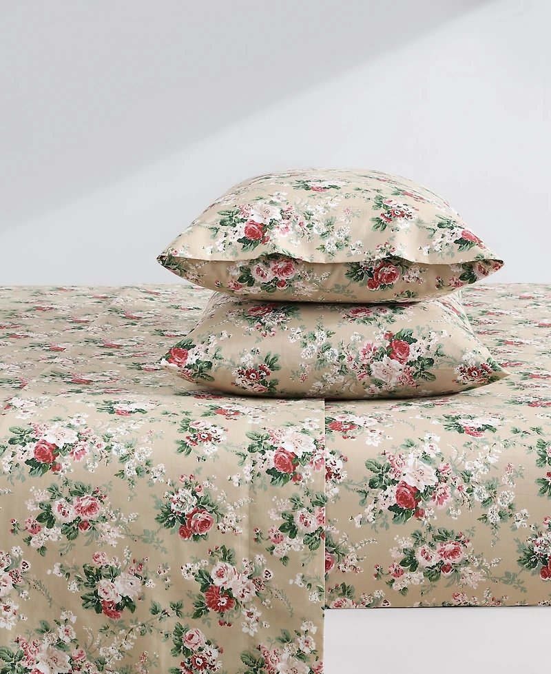 Laura Ashley Cotton Percale -Pc. Sheet Set