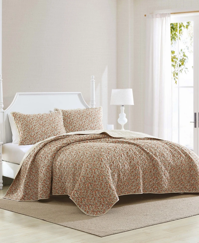 Laura Ashley Loves ton Cotton Reversible -Piece Quilt Set