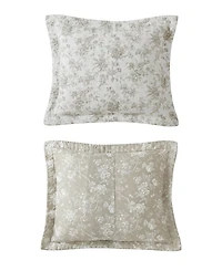 Laura Ashley Walled Garden Cotton Reversible 3-Piece Quilt Set, Full/Queen