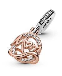 Pandora Cubic Zirconia Two-Tone Mom Dangle Charm