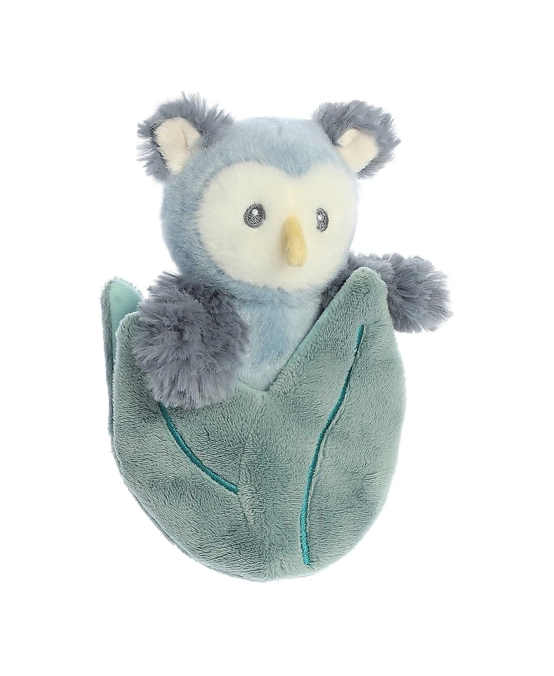 ebba Small Ollie Owl Pocket Peekers Playful Baby Plush Toy Blue 5.5"
