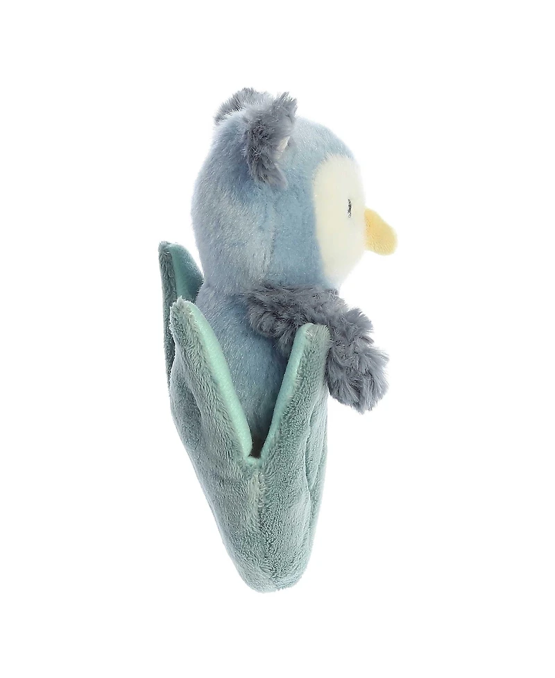 ebba Small Ollie Owl Pocket Peekers Playful Baby Plush Toy Blue 5.5"