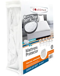 Guardmax Queen Mattress Protector Fitted Sheet by Guardmax. Terry Cotton Waterproof Mattress Protector- Soft & Comfortable Mattress Cover with 15 Inch