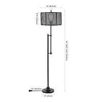 Jonathan Y Noah Modern Industrial Iron Height Adjustable Led Floor Lamp