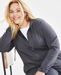 Style & Co Plus Zip-Up Hooded Sweatshirt, Exclusively at Macy's
