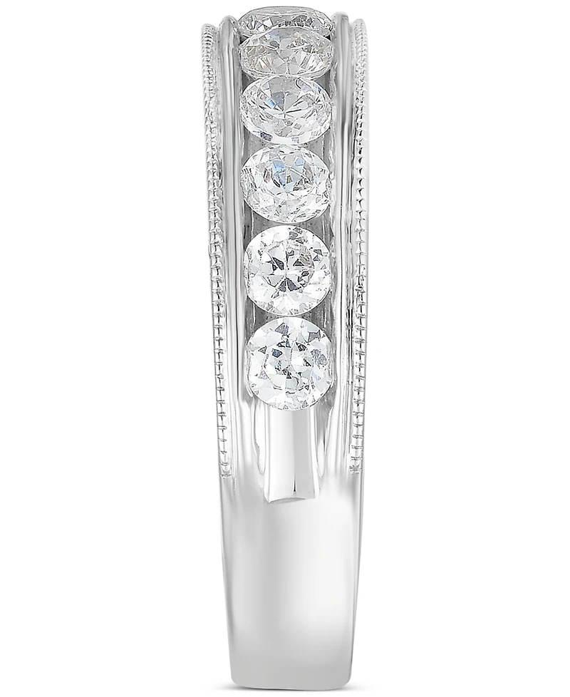 Diamond Milgrain Wedding Band (1 ct. t.w.) in 14k White Gold