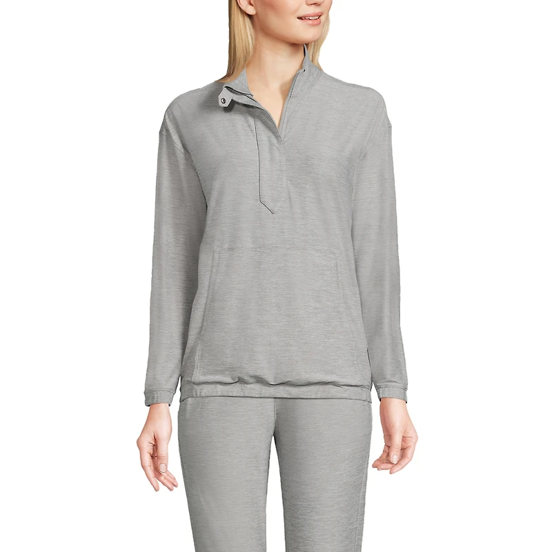 Lands' End Women's Long Sleeve Performance Zip Front Popover Shirt