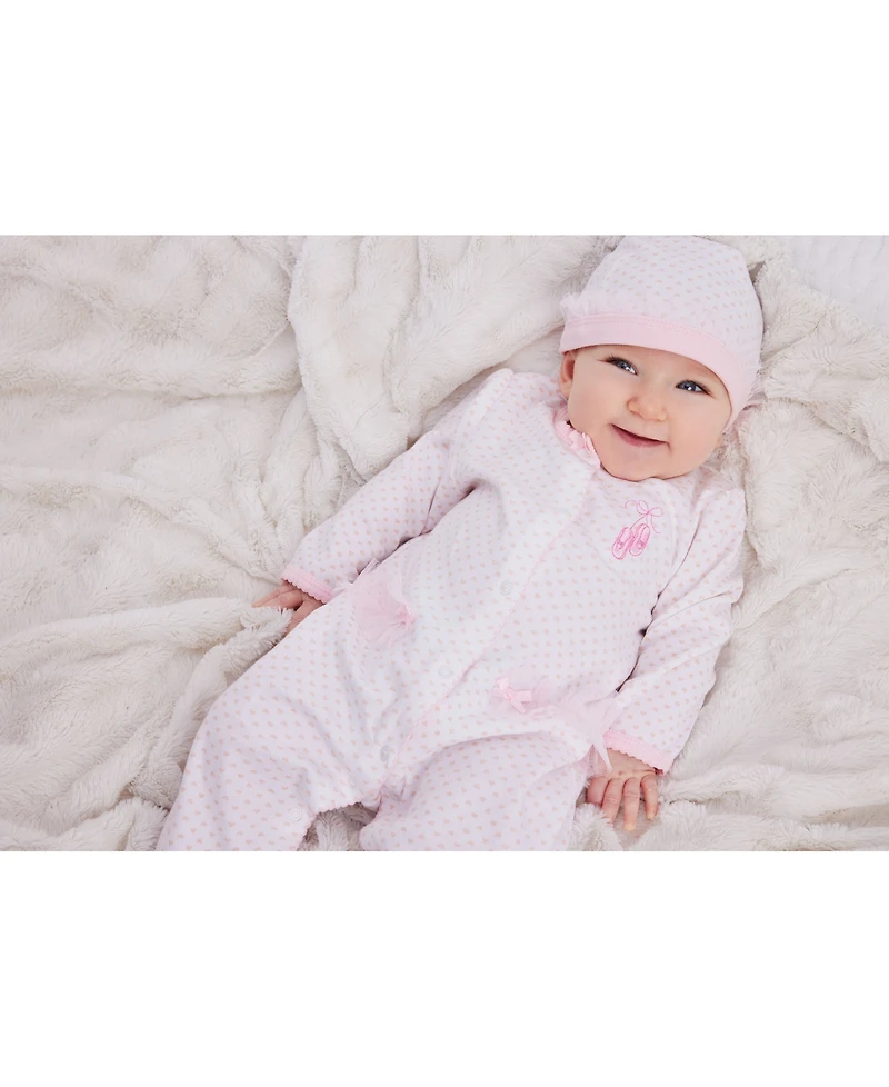 Little Me Baby Girls Ballerina Coverall with Matching Hat, 2 Piece Set