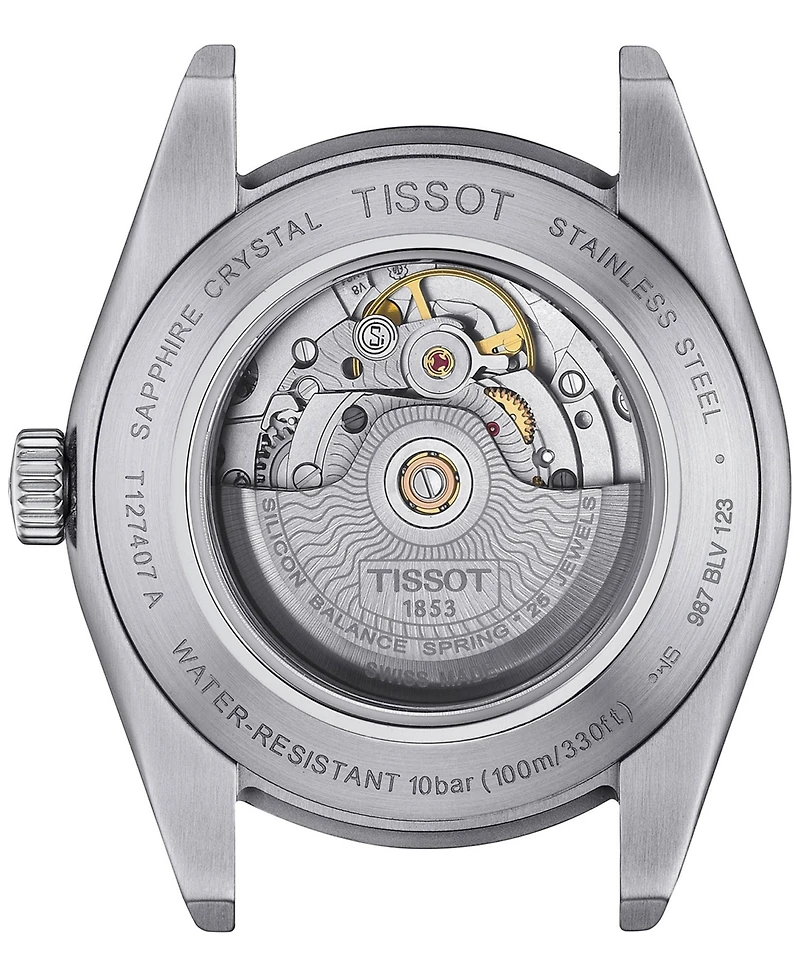 Tissot Men's Swiss Automatic Gentleman Powermatic 80 Silicium Stainless Steel Bracelet 40mm