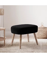21.6" Wide Square Upholstered Cushion Ottoman Foot Stool