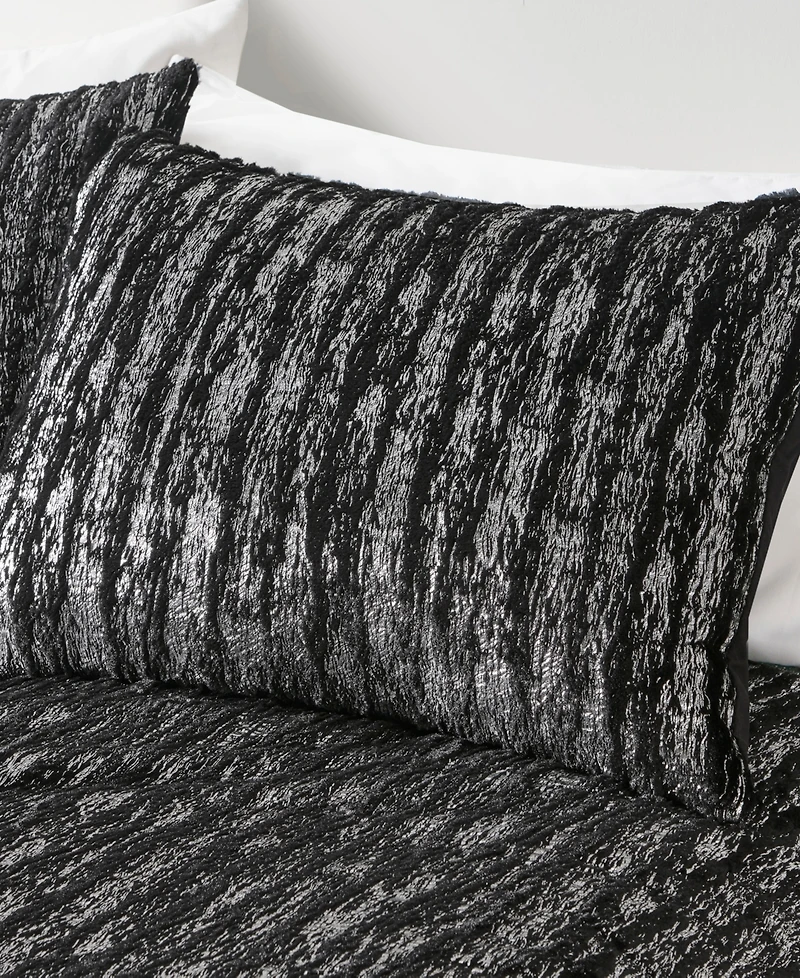 Intelligent Design Naomi Metallic Print Faux Fur 2 Piece Duvet Cover Set, Twin/Twin Xl