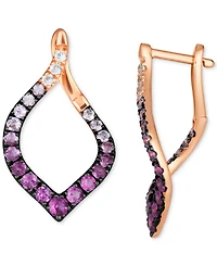 Le Vian Ombre Pink Sapphire Ombre (1-1/4 ct. t.w.) & White Sapphire (1/10 ct. t.w.) Spiral Hoop Earrings in 14k Rose Gold