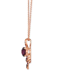 Le Vian Ombre Raspberry Rhodolite (1-1/10 ct. t.w.) Pink Sapphire Ombre (1/4 ct. t.w.) & White Sapphire (1/20 ct. t.w.) Spiral Adjustable 20" Pendant