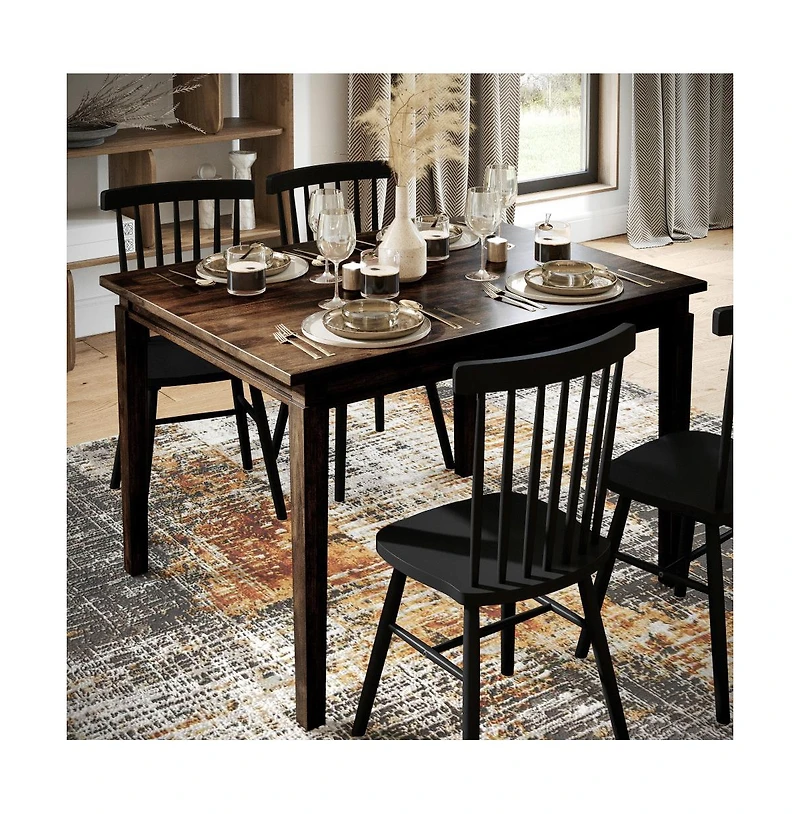 Merrick Lane Hayden Wooden Dining Table With Tapered Legs