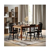 Merrick Lane Finnley Wooden Dining Table With Sculpted Legs