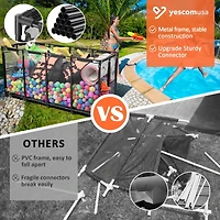 Yescom Metal Frame Extra Large 12 Wheels Rolling Mesh Pool Storage Bin 65"x 30"x 33" Pool Toy Floats Storage Organizer for Public Pools