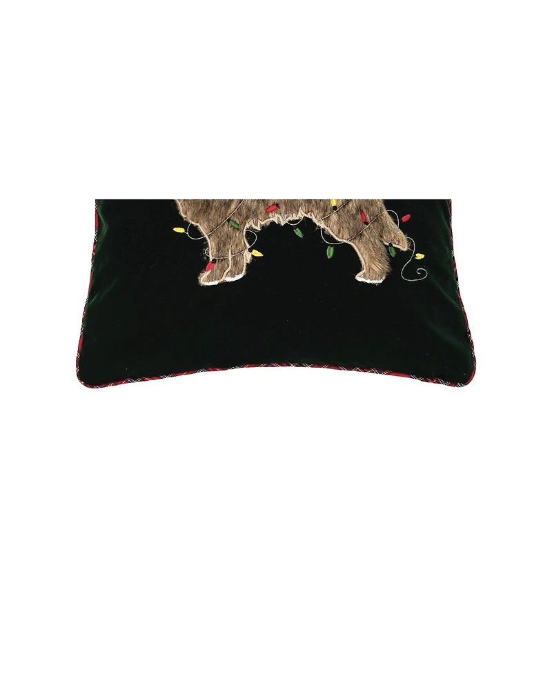 Dog With Light 18" x 18" Embellished Throw Pillow