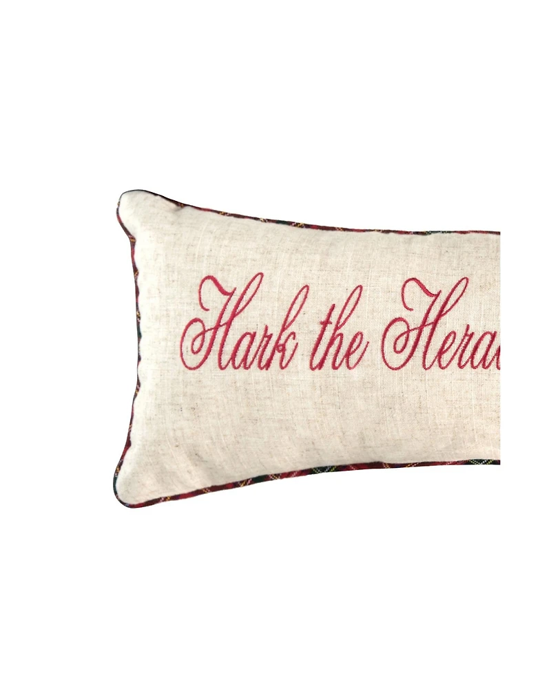 Hark The Herald 10" x 24" Embroidered Small Petite Throw Pillow