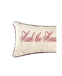 Hark The Herald 10" x 24" Embroidered Small Petite Throw Pillow