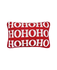 14" x 22" Ho Ho Ho Reversible Knitted Christmas Throw Pillow