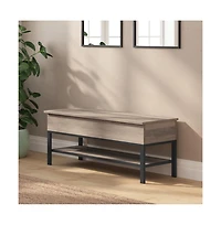 Green River Rustic Farmhouse Entryway Bench With Bottom Storage Shelf