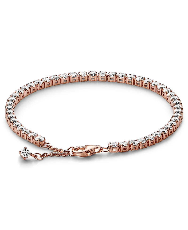 Pandora Cubic Zirconia 14K Rose Gold-Plated Sparkling Tennis Bracelet