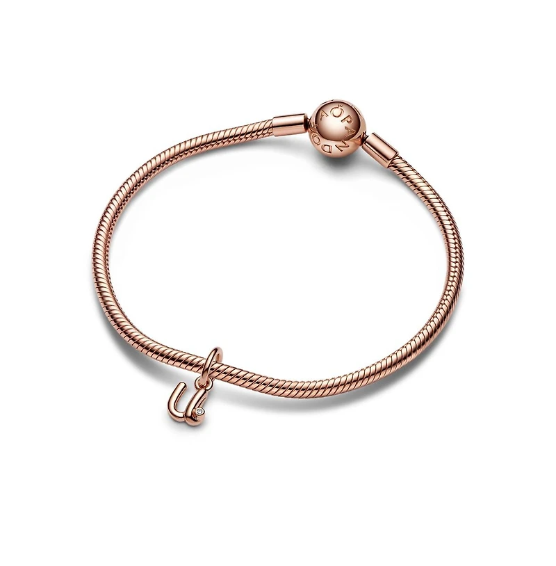 Pandora 14k Rose Gold-Plated Script Alphabet Dangle Charm - Gold